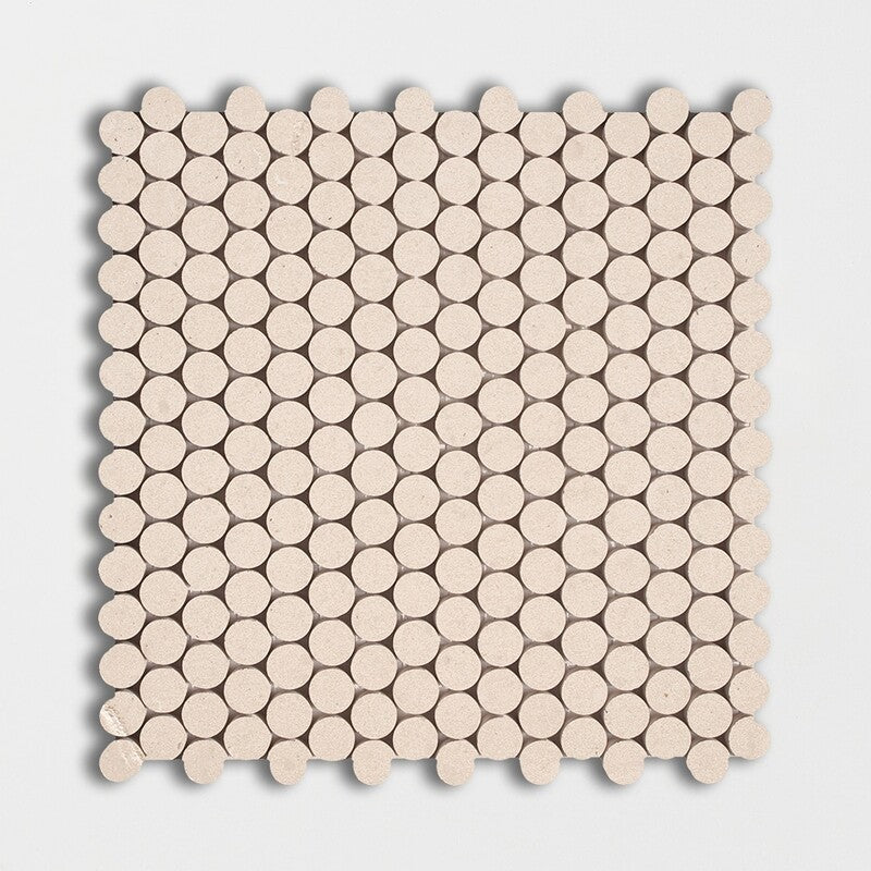 PENNY ROUND 2.0: Penny Round Mosaic (honed | 11"x11"x1/4" | straight cut)