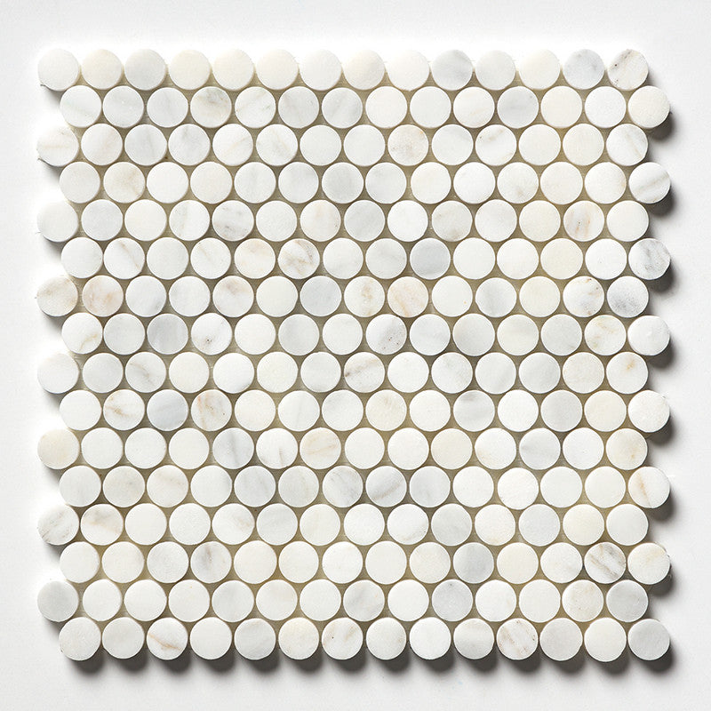 PENNY ROUND 2.0: Penny Round Mosaic (honed | 11"x11"x1/4" | straight cut)