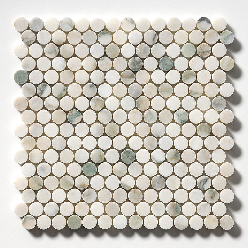 PENNY ROUND 2.0: Penny Round Mosaic (honed | 11"x11"x1/4" | straight cut)