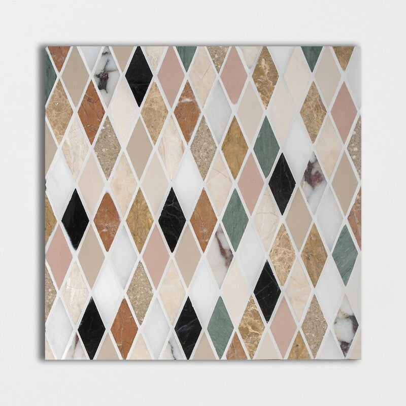 TESSA: Hazem Diamonds Mosaic (honed | 12"x12"x3/8" | straight cut)