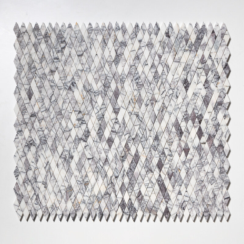 LILAC: Rhomboid Long Hex Mosaic (honed | 12"x12"x3/8" | straight cut)