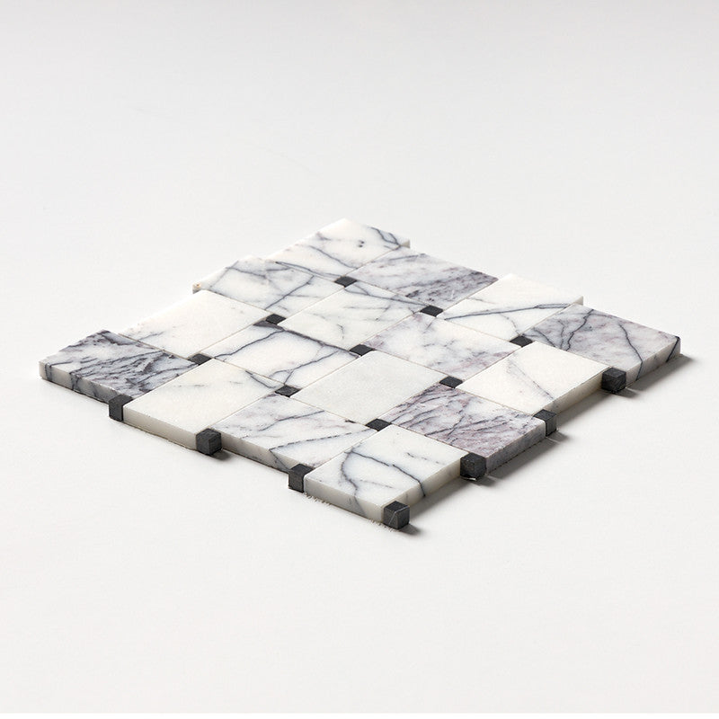 LILAC: Pinwheel Basketweave Mosaic (honed | 12"x12"x3/8" | straight cut)