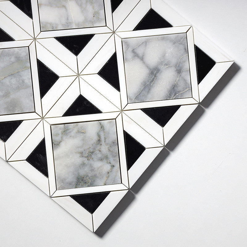 CALACATTA GREEN: Kent Mosaic (honed | 13"x13"x9/16" | straight cut)
