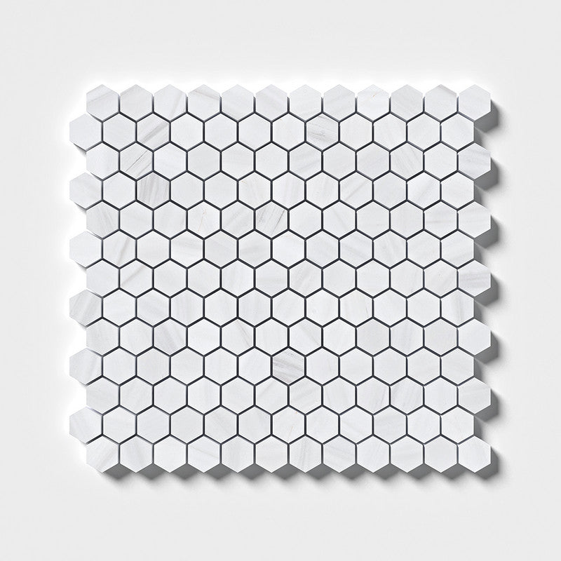 BIANCO DOLOMITI CLASSIC : Hexagon Mosaic (honed | 11"x12"x5/8" | straight cut)