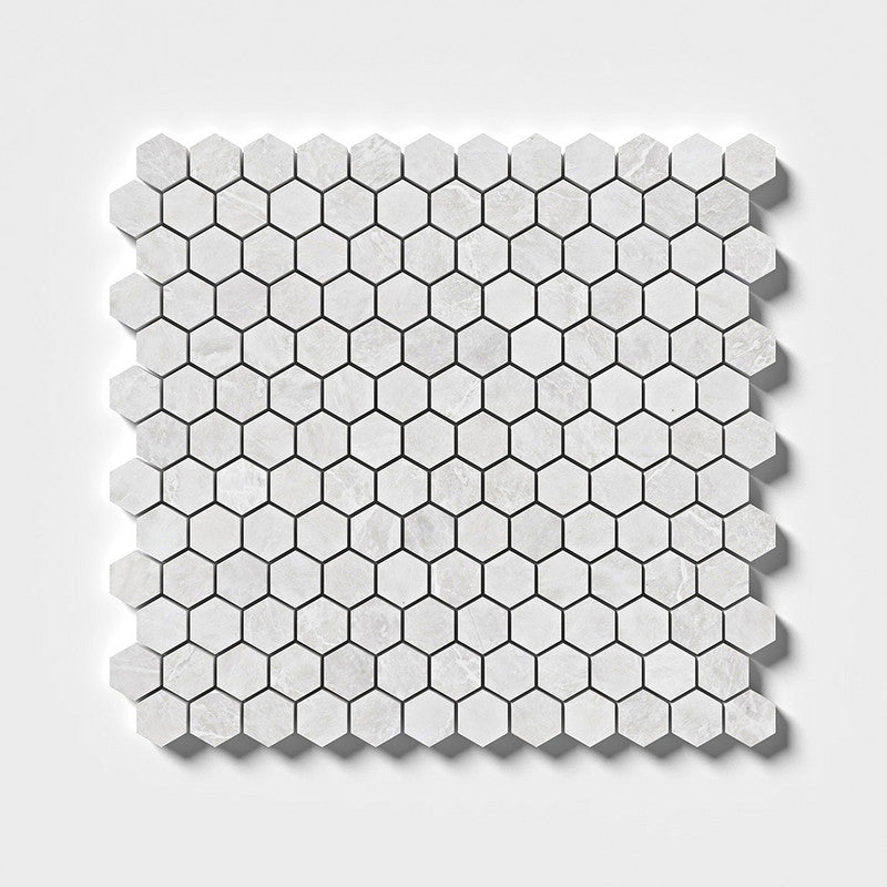 ICEBERG : Hexagon Mosaic (honed | 11"x12"x5/8" | straight cut)