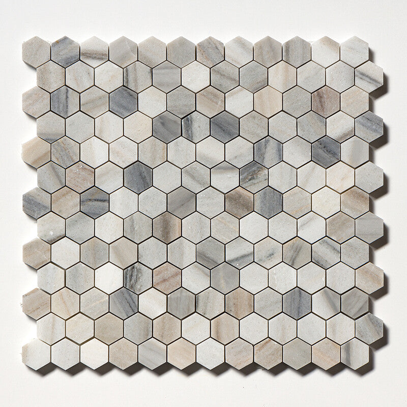 SKYLINE : Hexagon Mosaic (honed | 11"x12"x5/8" | straight cut)