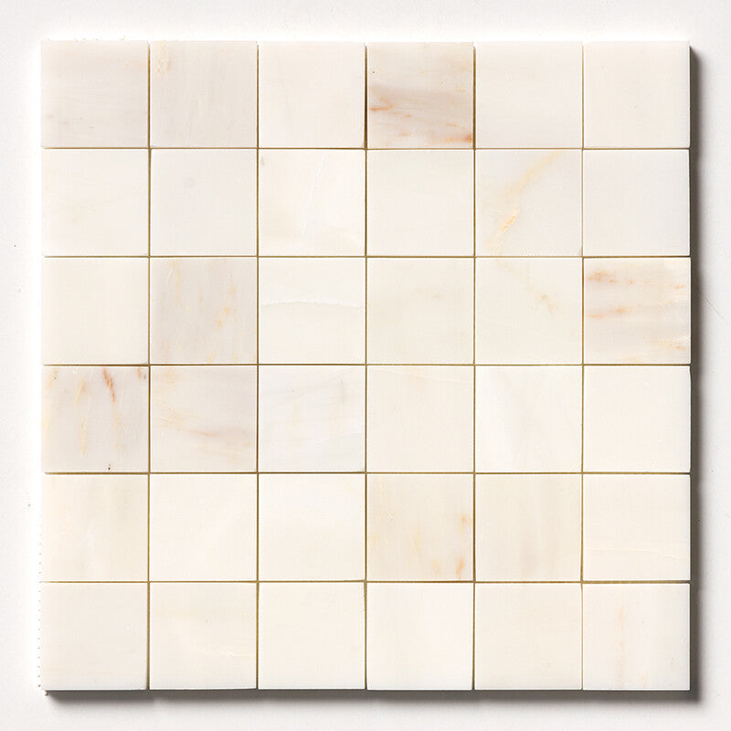 CALACATTA AMBER : 2X2 Straight Stack Mosaic (honed | 12"x12"x3/8" | straight cut)