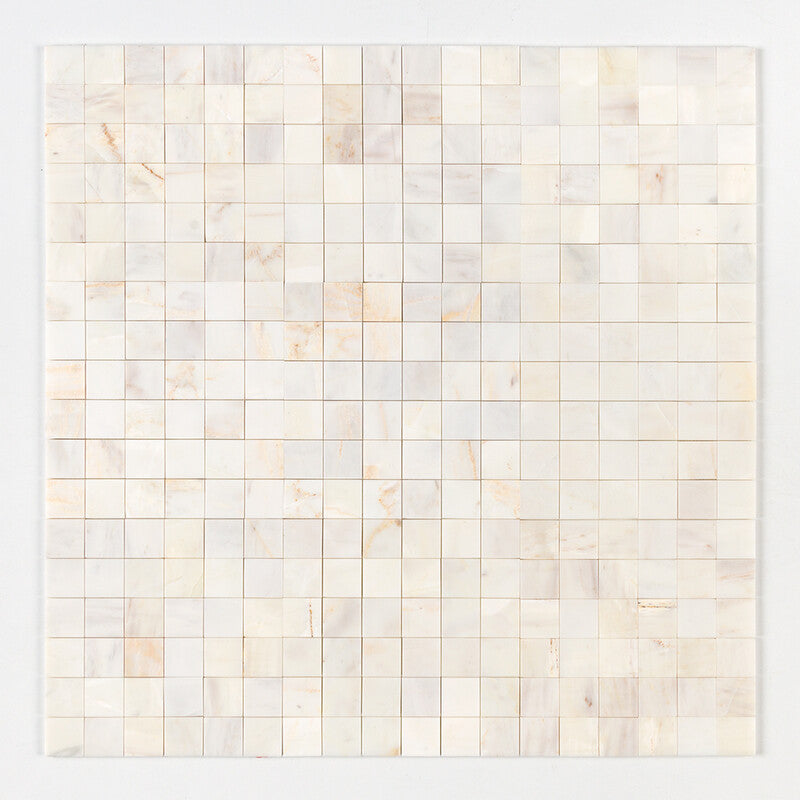 CALACATTA AMBER : 2X2 Straight Stack Mosaic (honed | 12"x12"x3/8" | straight cut)