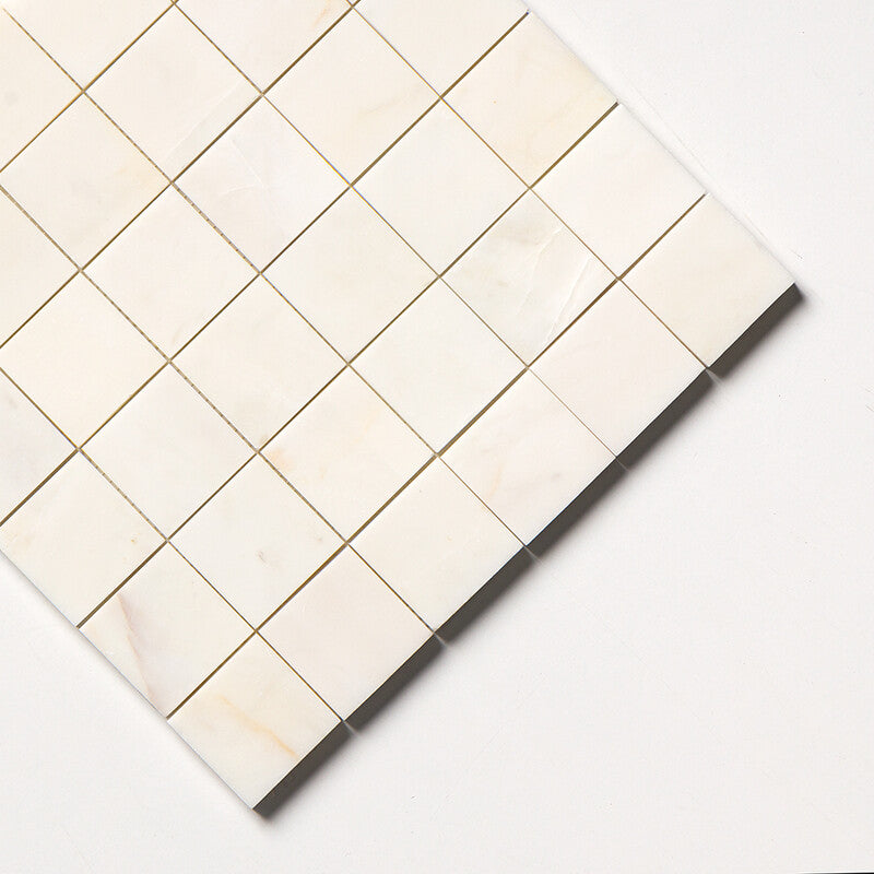 CALACATTA AMBER : 2X2 Straight Stack Mosaic (honed | 12"x12"x3/8" | straight cut)