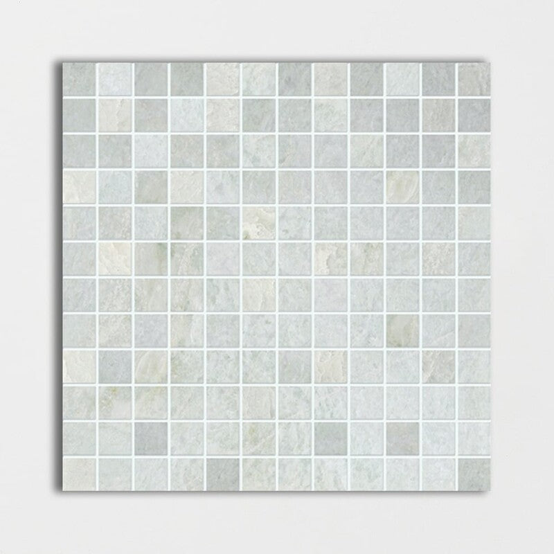 MING GREEN : 1X1 Straight Stack Mosaic (polished | 12"x12"x3/8" | straight cut)