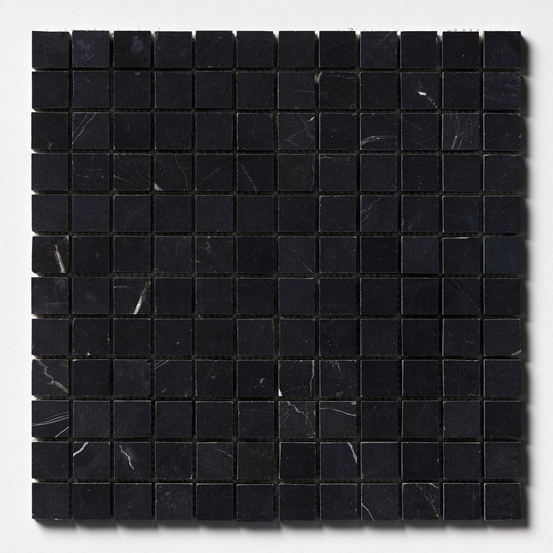 CHINA BLACK : 1X1 Straight Stack Mosaic (honed | 12"x12"x3/8" | straight cut)