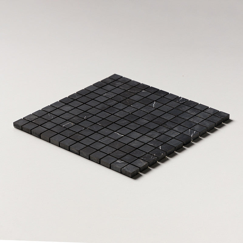 CHINA BLACK : 1X1 Straight Stack Mosaic (honed | 12"x12"x3/8" | straight cut)