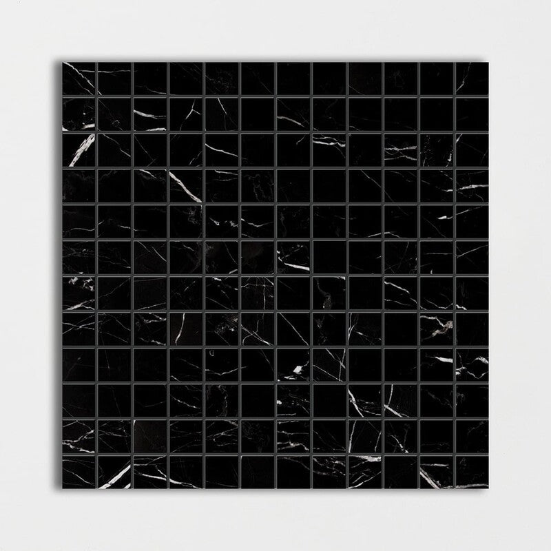 CHINA BLACK : 1X1 Straight Stack Mosaic (polished | 12"x12"x3/8" | straight cut)