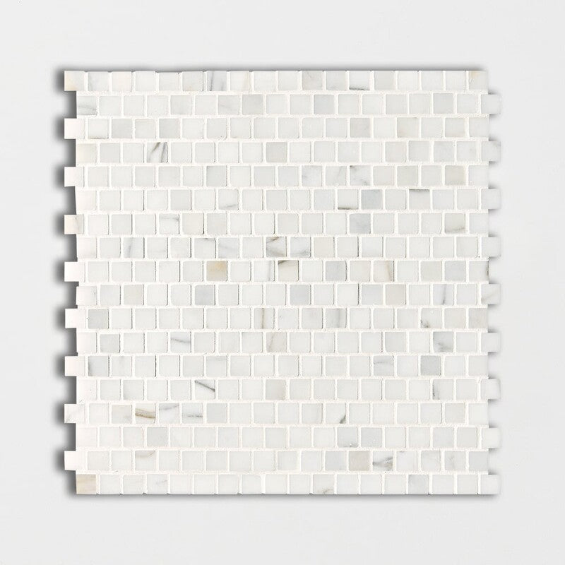 CALACATTA GOLD : 5/8X5/8 Straight Stack Mosaic (polished | 12"x12"x3/8" | straight cut)