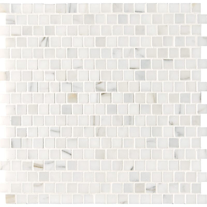 CALACATTA GOLD : 5/8X5/8 Staggered Joint Mosaic (honed | 12"x12"x3/8" | straight cut)