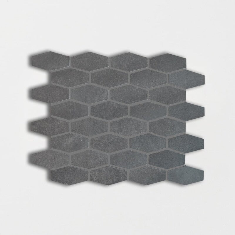 BASALTO : Long Hex Mosaic (honed | 10"x12"x1/4" | straight cut)