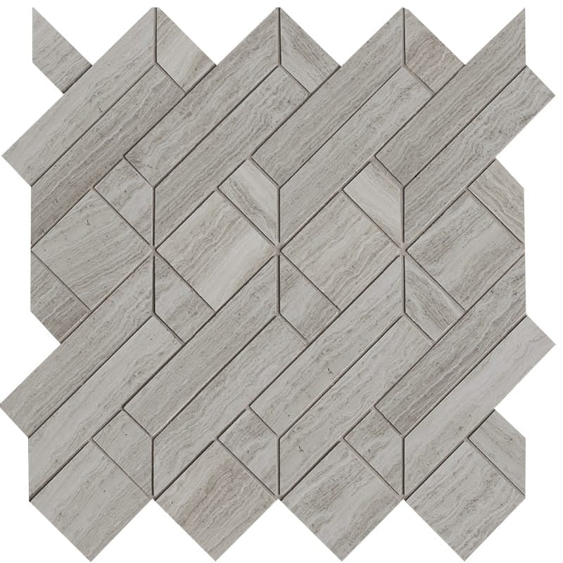 FRENCH PARQUET : Fontainebleau Parquet Mosaic (honed | 4"x7"x1/2" | straight cut)