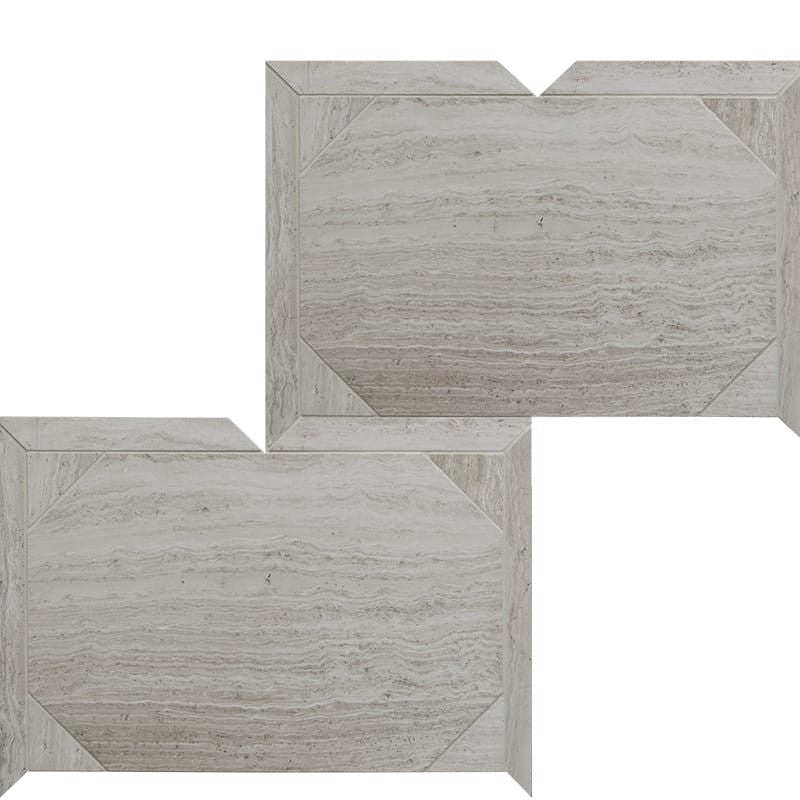 FRENCH PARQUET : Serie Parquet Staggered Joint Mosaic (honed | 12"x16"x1/4" | straight cut)