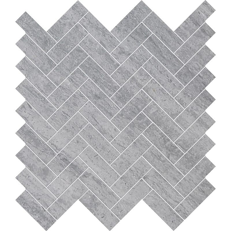 HAISA BLUE : 1X3 Herringbone Mosaic (honed | 12"x13"x1/8" | straight cut)