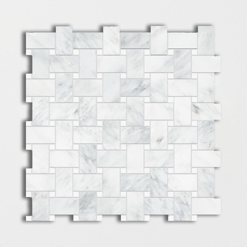 CALACATTA BELLA : Basketweave Mosaic (honed | 12"x12"x3/8" | straight cut)