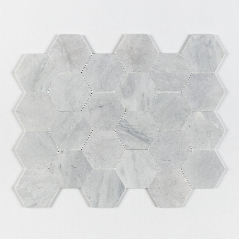 DIMENTIONS  : Hexagon Field Tile (honed | 5"x5"x25/32" | straight cut)