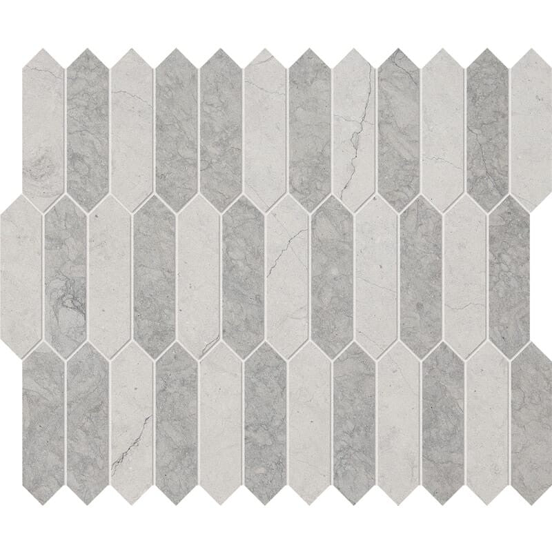 DIMENTIONS  : Britannia Dark Baby Picket Mosaic (honed | 11"x13"x3/16" | straight cut)