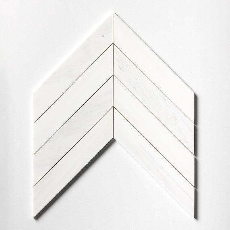 BIANCO DOLOMITI CLASSIC : Chevron Field Tile (honed | 10"x13"x3/8" | straight cut)