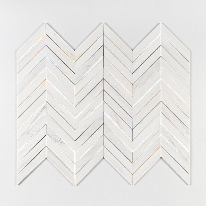 BIANCO DOLOMITI CLASSIC : Chevron Field Tile (honed | 10"x13"x3/8" | straight cut)