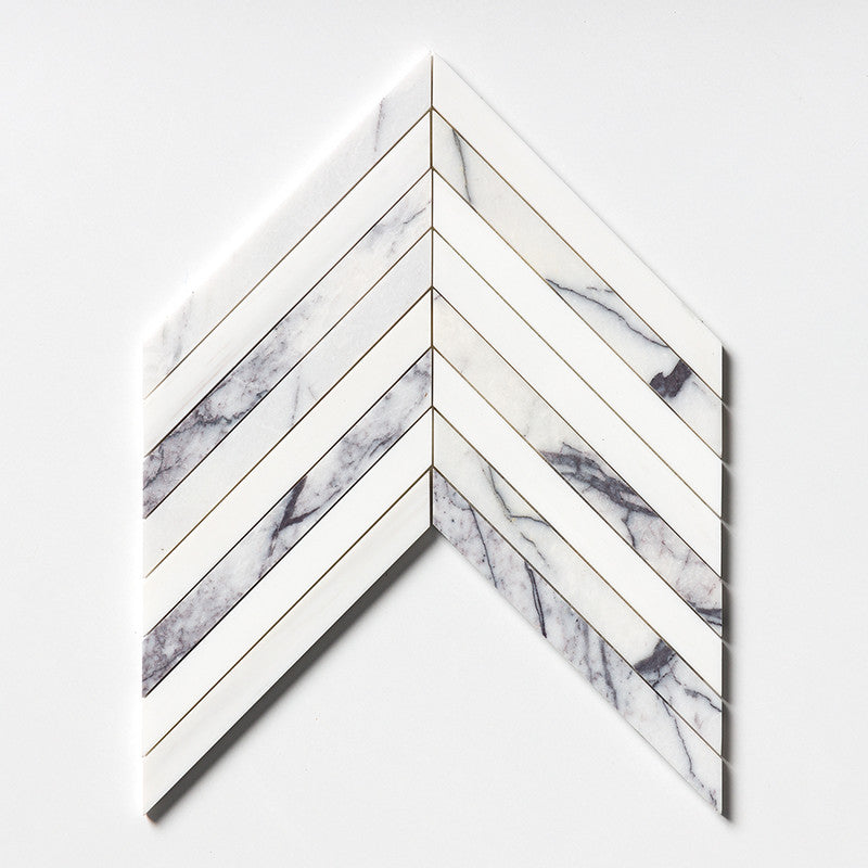 DIMENTIONS  : Thin Chevron Mosaic (honed | 10"x13"x3/8" | straight cut)