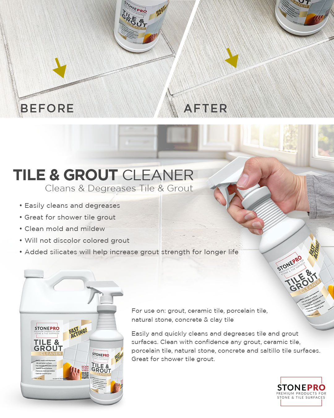 StonePro Tile & Grout Cleaner (1 gallon)