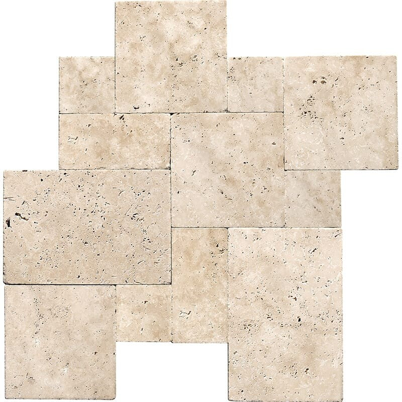 IVORY TRAVERTINE: Travertine Paving Tile (tumbled | round)