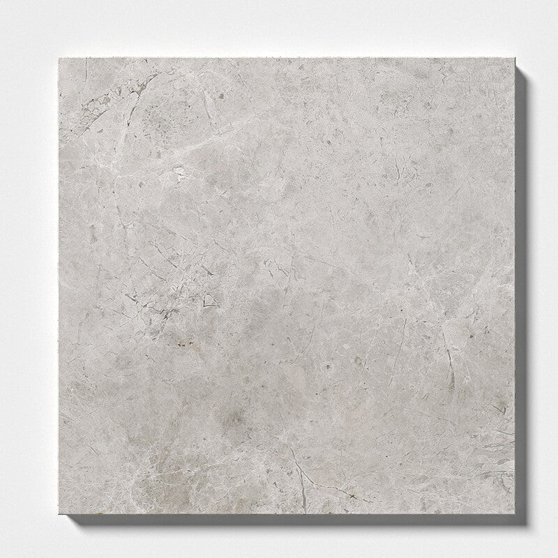 SILVER CLOUDS : Square Field Tile (polished | 12"x12"x3/8" | beveled)