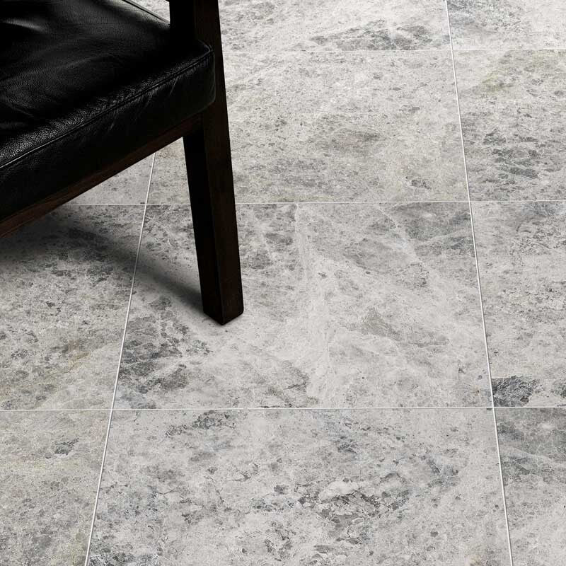 SILVER SHADOW : Square Field Tile (honed | 12"x12"x3/8" | beveled)