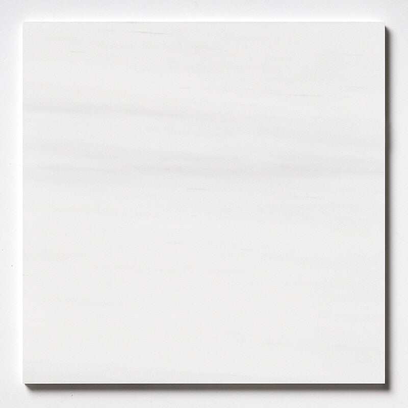 SNOW WHITE : Square Field Tile (honed | 12"x12"x3/8" | beveled)