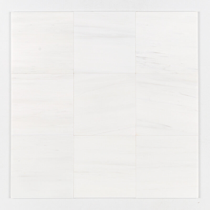 SNOW WHITE : Square Field Tile (honed | 12"x12"x3/8" | beveled)