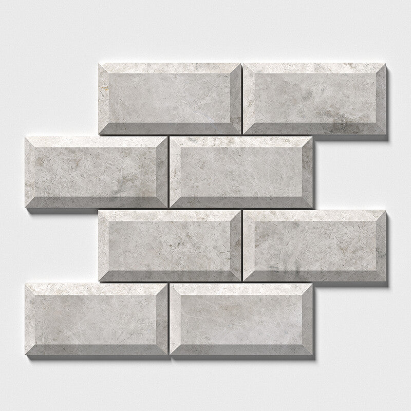 SILVER SHADOW : Rectangle Field Tile (honed | 2"x5"x3/4" | beveled)