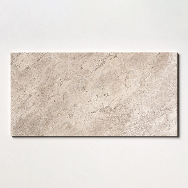 SILVER CLOUDS : Rectangle Field Tile (polished | 12"x24"x1/2" | straight cut)