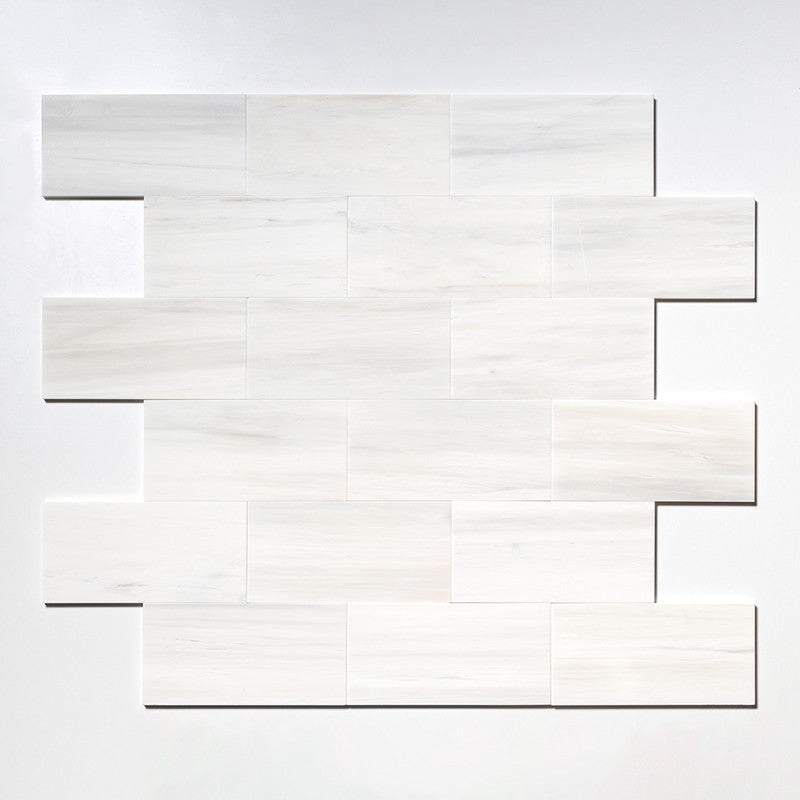 SNOW WHITE : Rectangle Field Tile (honed | 6"x12"x3/8" | straight cut)