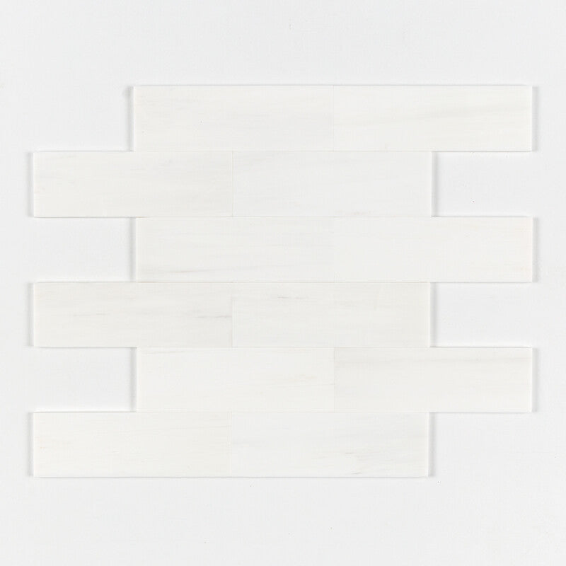 SNOW WHITE : Rectangle Field Tile (polished | 4"x12"x3/8" | straight cut)