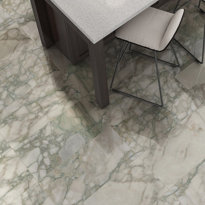 NATURAL REFLECTIONS : Calacatta Green Marble Rectangle Field Tile (polished | 12"x24"x3/8" | straight cut)