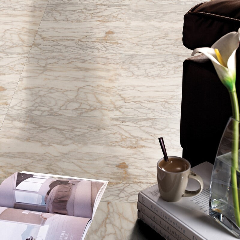 NATURAL REFLECTIONS : Afyon Gold Marble Rectangle Field Tile (polished | 12"x24"x3/8" | straight cut)