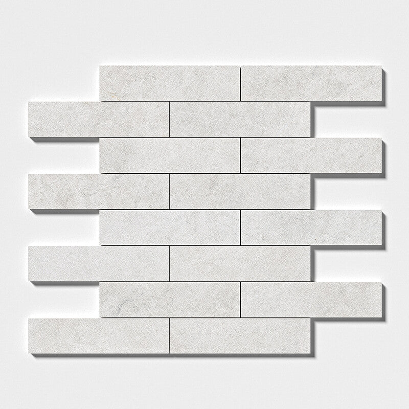 SILVER SHADOW : Rectangle Field Tile (leather | 3"x12"x1/2" | straight cut)