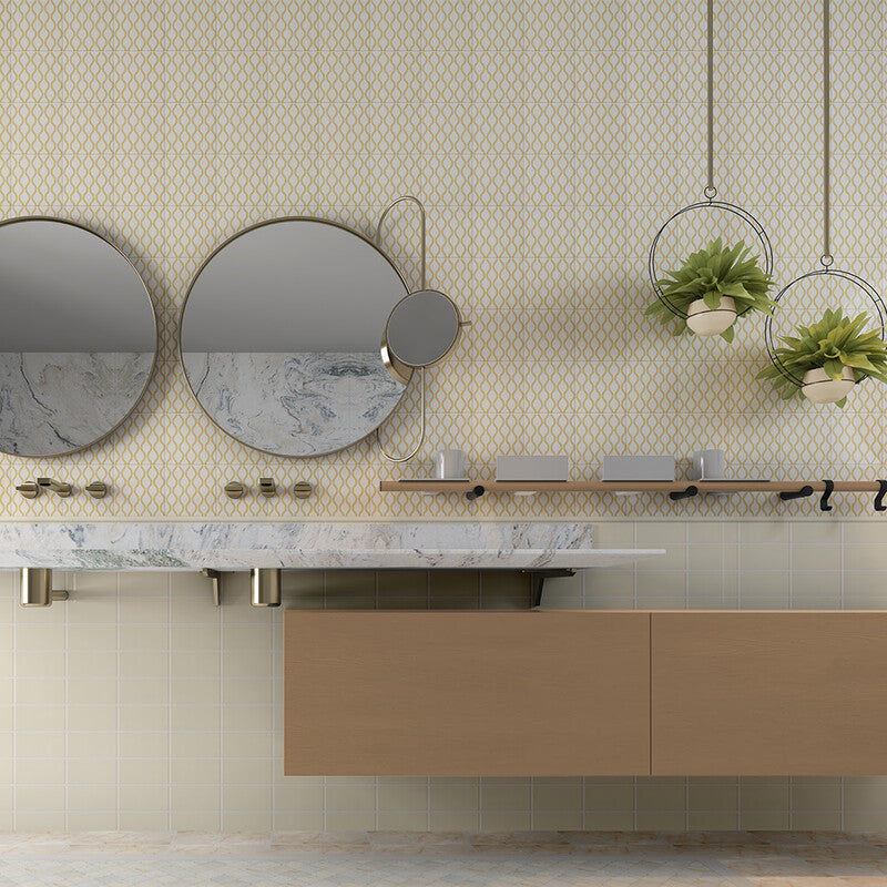STATUS CERAMIC: Ivory Rectangle Field Tile (matte | 3"x6"x3/8" | beveled)