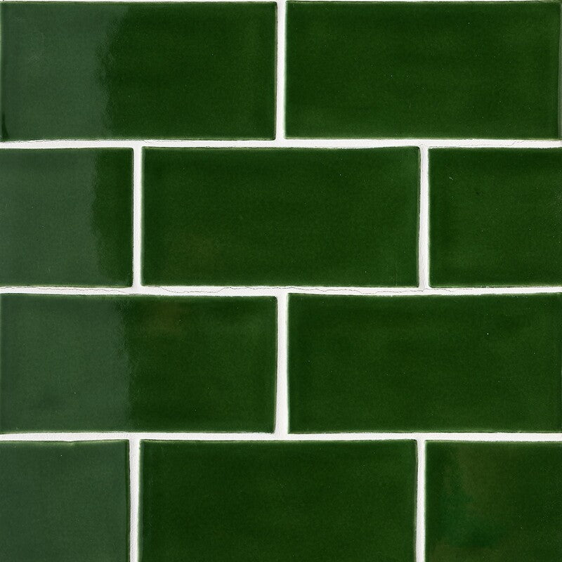 STATUS CERAMIC: Emerald Rectangle Field Tile (glossy | 3"x6"x3/8" | beveled)