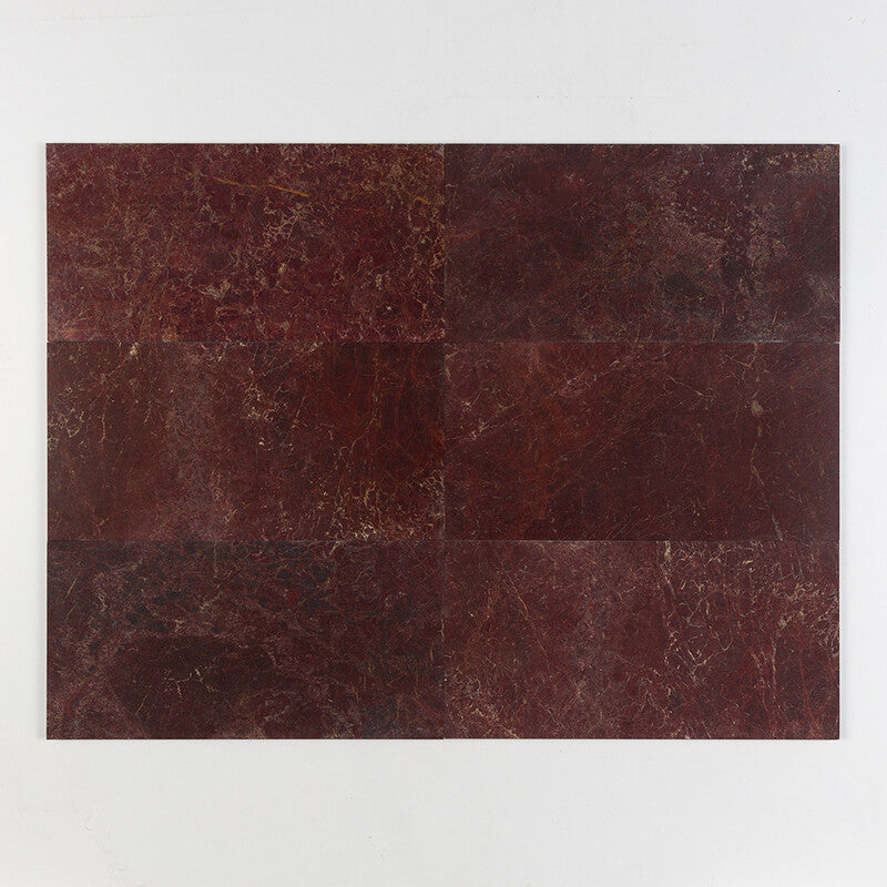 NATURAL REFLECTIONS : Red Bordeaux Marble Rectangle Field Tile (polished | 12"x24"x1/2" | straight cut)