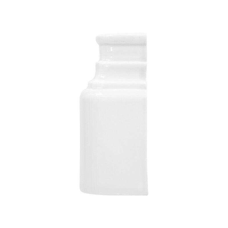 BREATHE MORESQUE: Snow Ceramic Baseboard Corner (glossy | 2"x6"x3/8" | round)