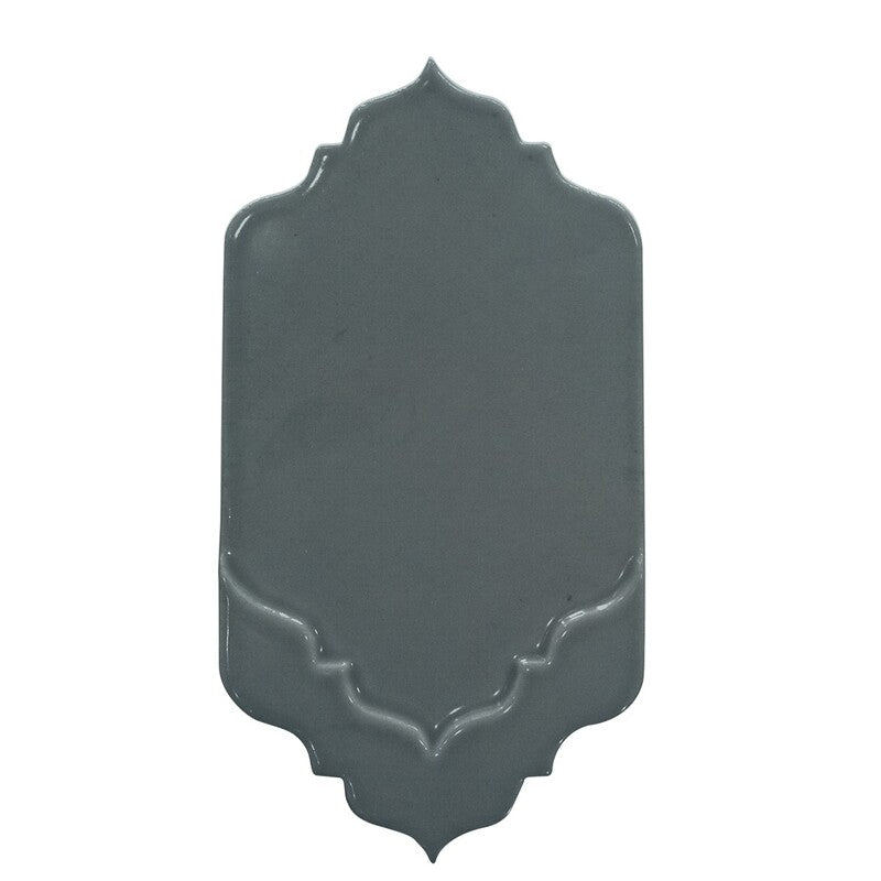 BREATHE MORESQUE: Indigo Musa Field Deco Tile (glossy | 4"x8"x3/8" | round)