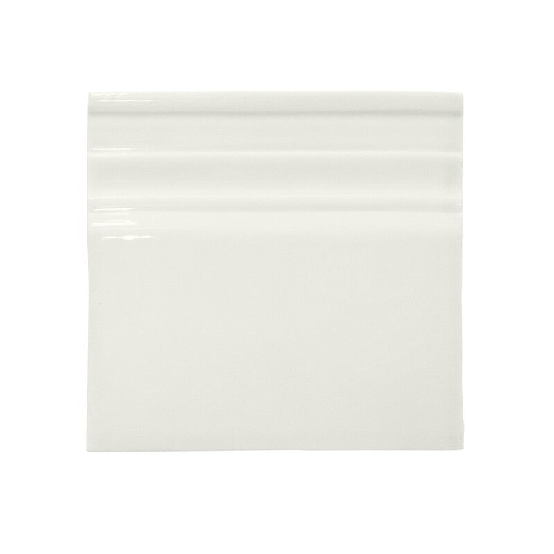 BREATHE MORESQUE: White Ceramic Baseboard (matte | 6"x6"x3/8" | round)