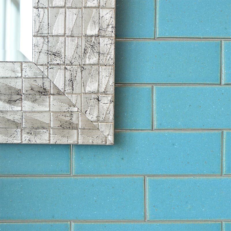 TEMPLE BRICK: Turquoise Flats Rectangle Field Tile (leather | 2"x7"x1/8" | straight cut)