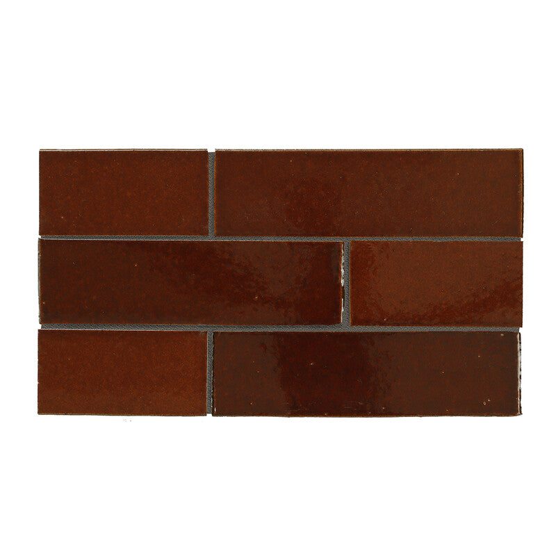 TEMPLE BRICK: Canela Twist Rectangle Field Tile (gloss | 2"x7"x1/8" | straight cut)